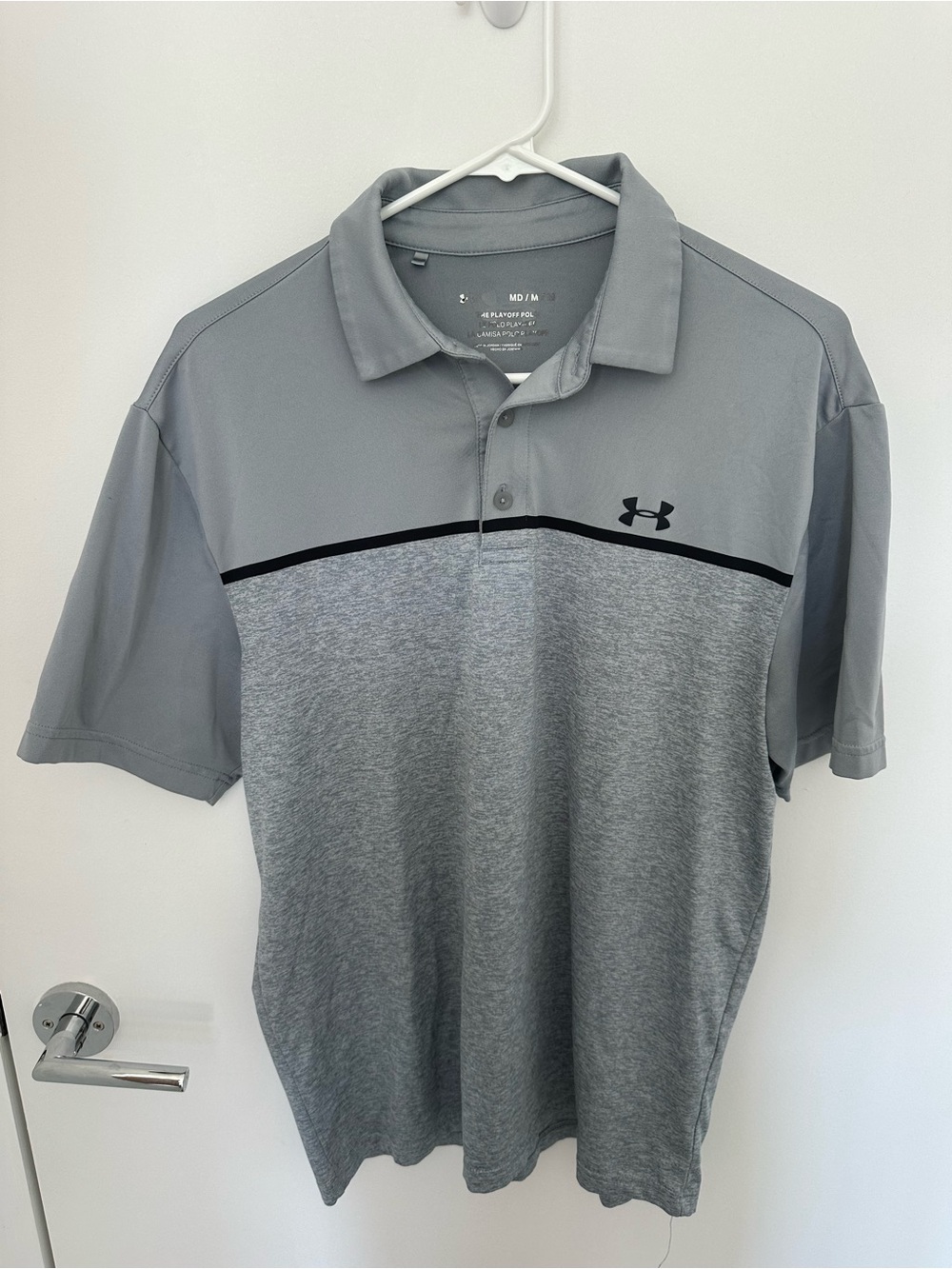 Under Armour Gray Two-Tone Polo with Black Accent